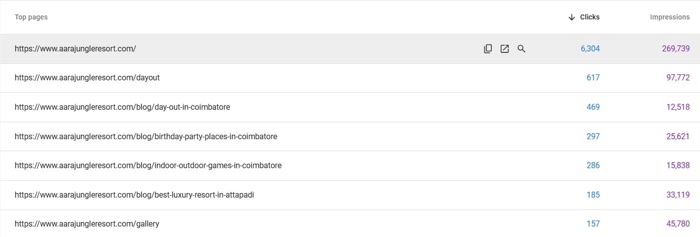 GSC Top Pages